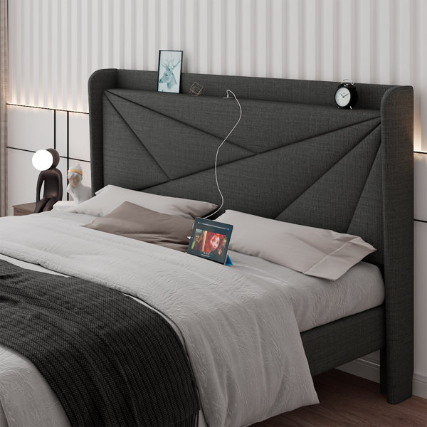 Latitude Run® Wingback Platform Bed Frame With Upholstered Button